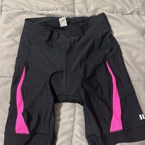 Women's Stylish Black and Pink Bike Shorts